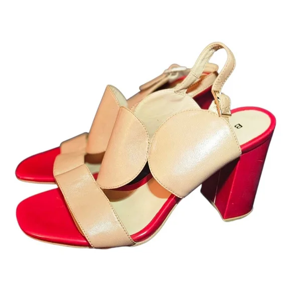 BARCA Heels Size Unknown Red and Beige - Picture 2 of 15